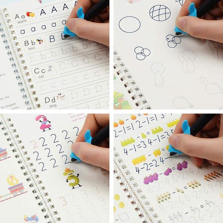 Magic Practice Copybook Set – 4 Books with Pen Grip & 10 Refills