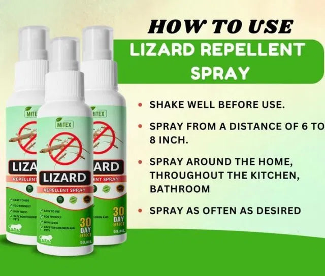 🦎 Easy-to-Use Lizard Repellent Spray | 📦 Pack of 3 | 💧 50 ml Each | 🏠 Convenient for Home Use